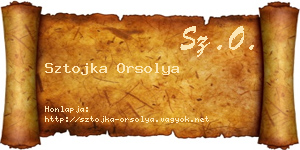 Sztojka Orsolya névjegykártya